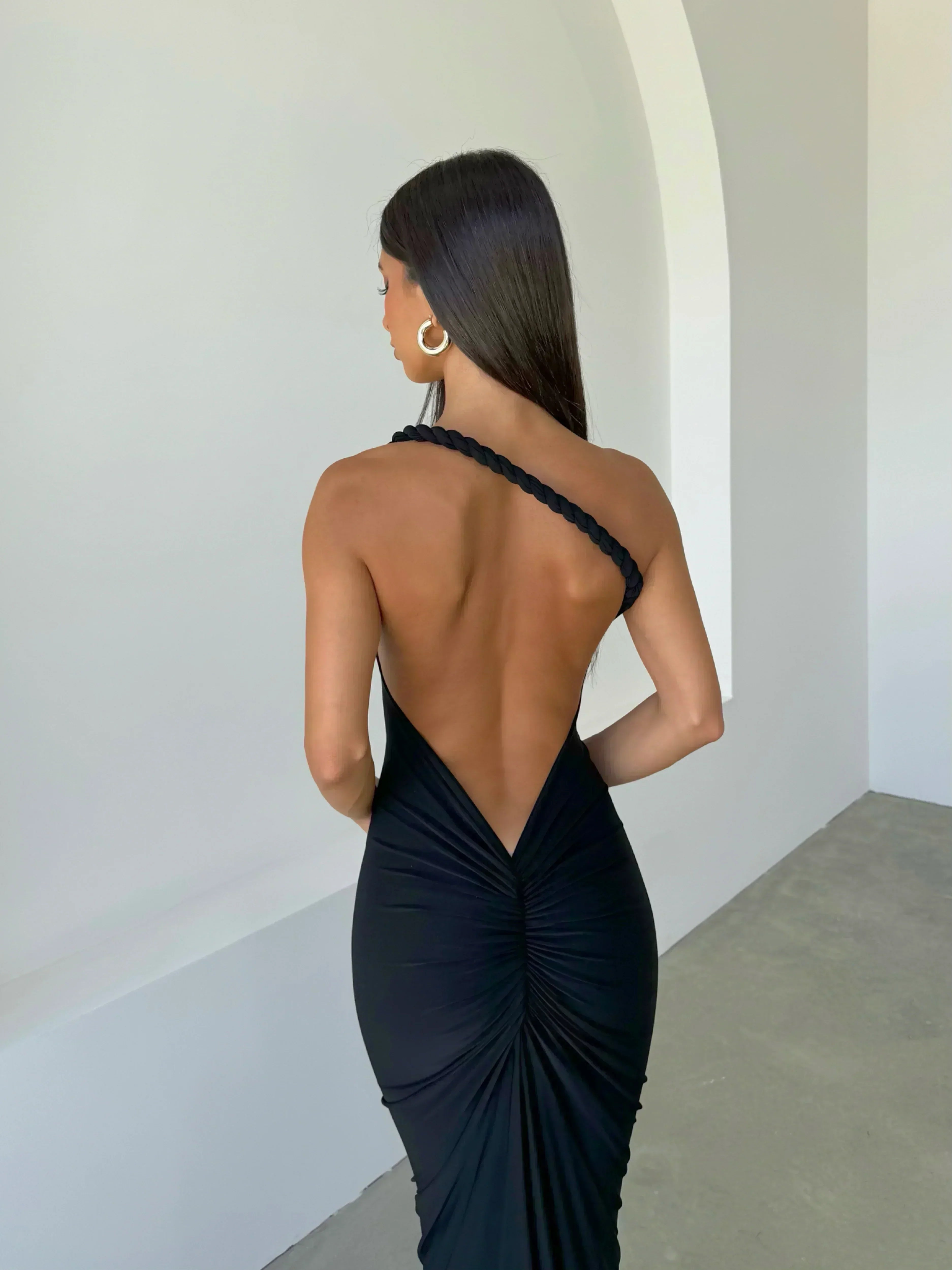 vestido largo gola